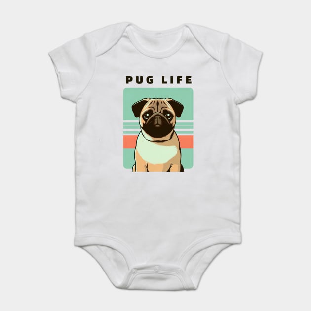 Pug Life Baby Bodysuit by CreativeSage